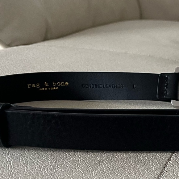 rag & bone Olympus Belt Black with Silver Buckle - Picture 11 of 11